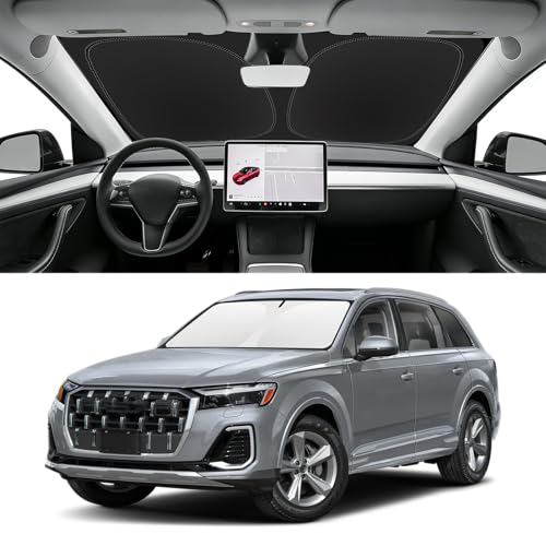 SLOGENTO Custom Fit Windshield Sun Shade for Audi Q7 2017-2026, Blocks UV & Heat, Front Window...