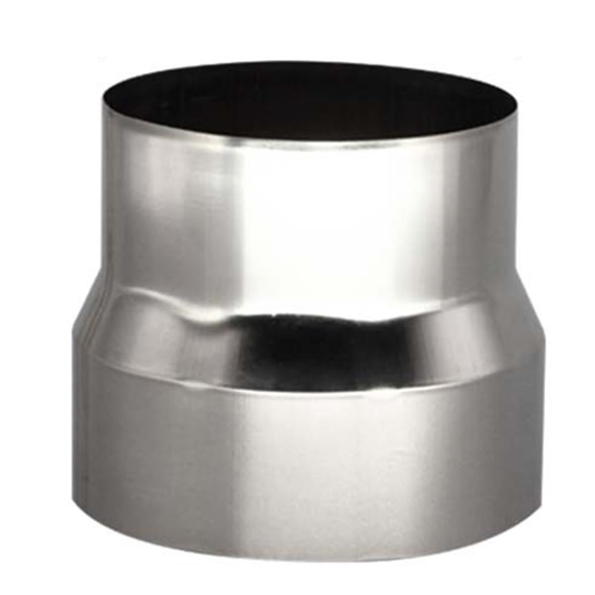 Yuahdbo One Color Stainless Steel Stove Pipe Reducer, 90Mm-80Mm Tube Connector, Chimney Flue Liner Adaptor