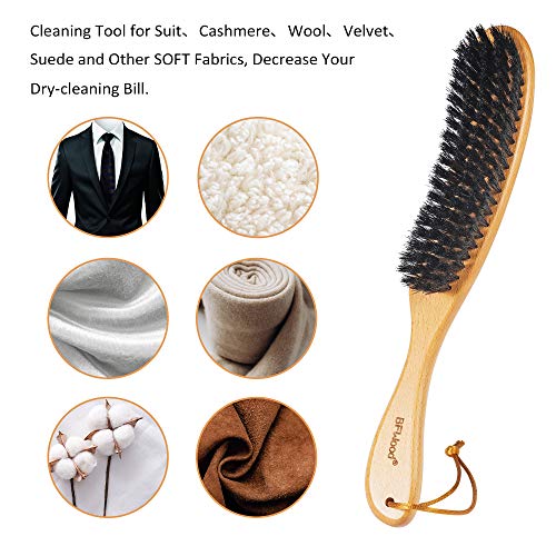 Bfwood Clothes Brush - Boar Bristle Lint Brush For Suits, Cashmere, Wool, Velvet, Suede And Pet Hair - Large Beech Handle #TOP4