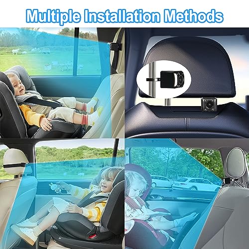 Image of VSYSTO Baby Car Mirror Camera, 4.3 inch HD Display Screen Infrared Night Vision Rear View Camera Audio Video Recording, Temperature Display, Dual USB Port Car Dash Camera (4.3 Inch Screen)