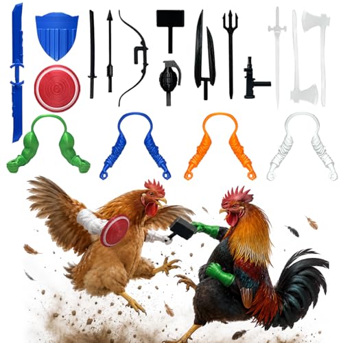 4PCS 3D Printed Chicken Arm to Put on Chickens 20PCS Funny Chicken Hands Neck Toy Accessories Accessories for Chickens to wear (Superhero Series)