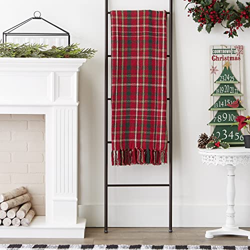 Dii Christmas Plaid Décor Collection Recycled Cotton Throw Size Holiday Blankets, 50X60, Tartan Holly Red #TOP5