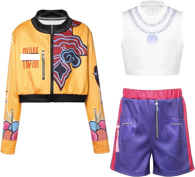 Disfraz de Cosplay K-pop para Niña Juegos de rol y actuaciones (Rumi 3-piece, 120)