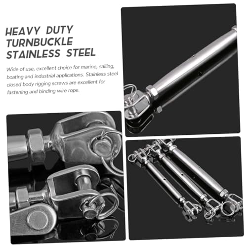 2 piezas de Tensor para Cable con Quijada de Acero Inoxidable de Alta Resistencia con Cuerpo Cerrado para Uso Industrial en Cables de Alambre miniatura 5