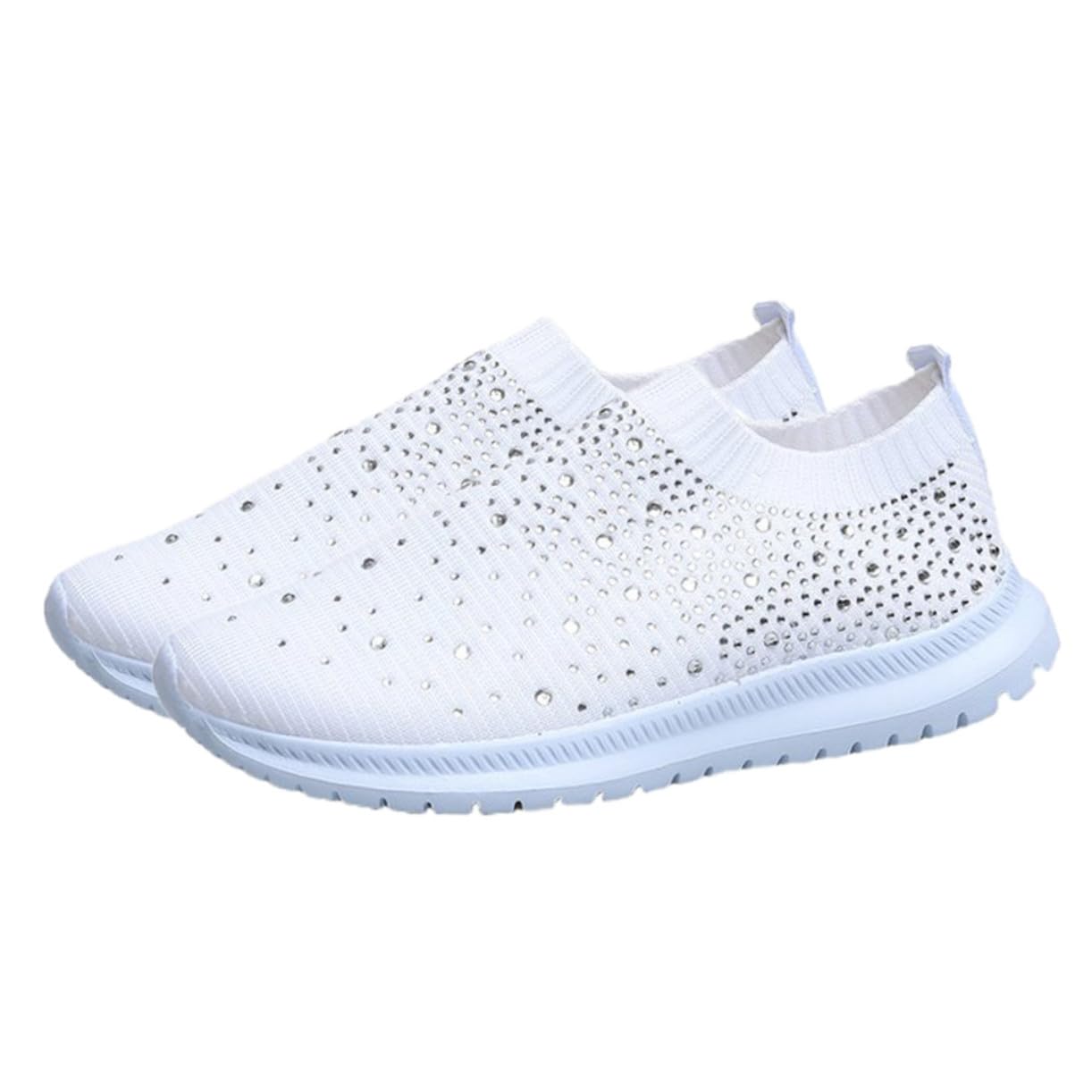Chaussures décontractées légères en maille blanche avec semelle caoutchouc antidérapante - 8