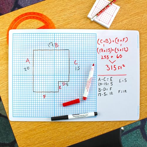 Tableau effaçable à sec Flipside quadrillé résouvez vos tracés géométriques - 3