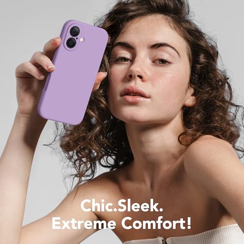 Image of Magnetic for iPhone 16 Case, Compatible with MagSafe, [Screen Protector + Full Camera Protection], Silicone Shockproof Anti-Scratch Protective Phone Case for iPhone 16 6.1 inch, Light Purple