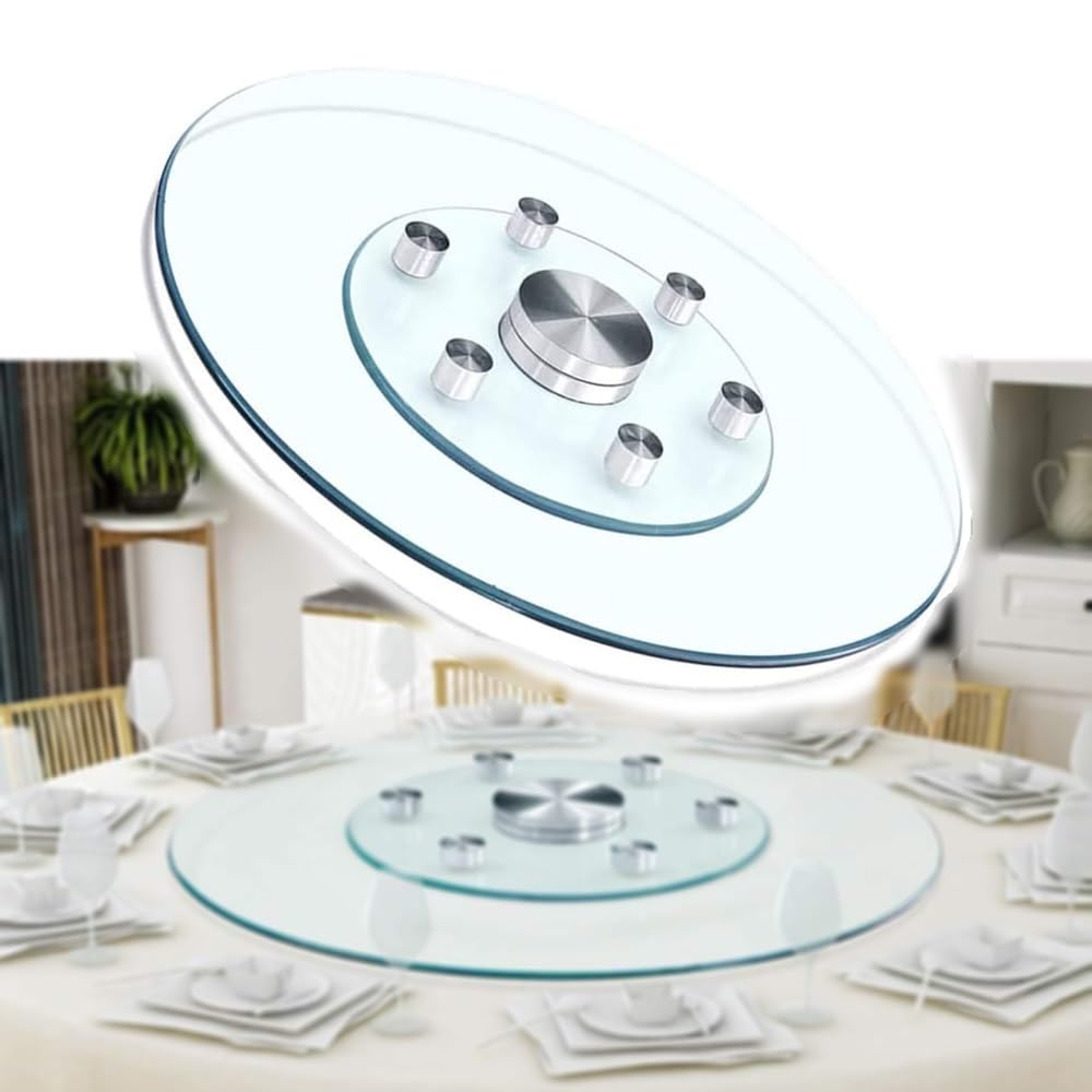 Plateau rotatif 360 en verre trempé silencieux anti-renversement pour table