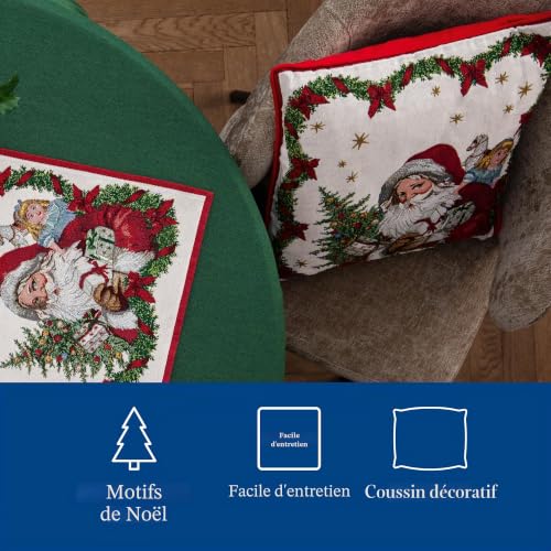 Coussin réversible Gobelin Villeroy & Boch Père Noël multicolore en coton - 7