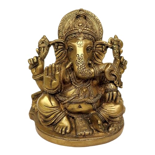 Radhika Poojan Bhandar Ashtadhatu-Brass Lord's Ganesh Idol (4 Inch Height), Idol