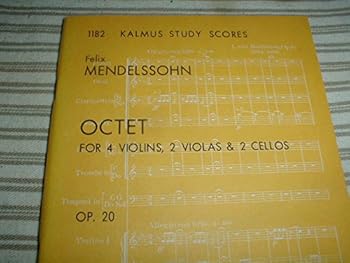 Staple Bound Mendelssohn OCTET 4 Violins,2 Violas,2 Cello Kalmus Miniature Score Book