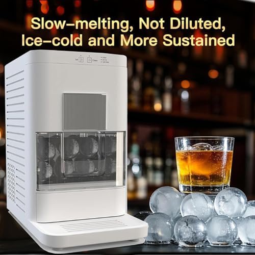 Máquina automática de 2 pulgadas para hacer bolas de hielo de whisky, que produce 84 esferas de hielo transparentes por día, ideal para uso doméstico y bar