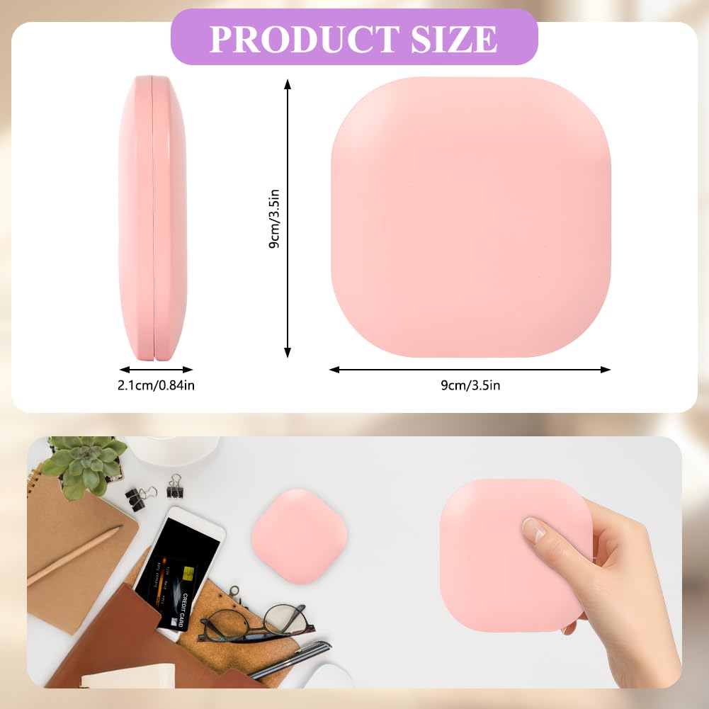 HOTUT Specchio da Trucco con Luce LED,1X/3X Specchio Ingranditore da Viaggio,3 Colori di Luce,Luminosità Regolabile,USB Ricaricabile a Specchi Illuminato Bifacciale,Ideale per Casa e Viaggio,Rosa