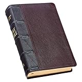 KJV Holy Bible, Giant Print Standard Size Premium Full Grain Leather Red Letter Edition - Thumb Index & Ribbon Marker, King James Version, Burgundy/Mahogany