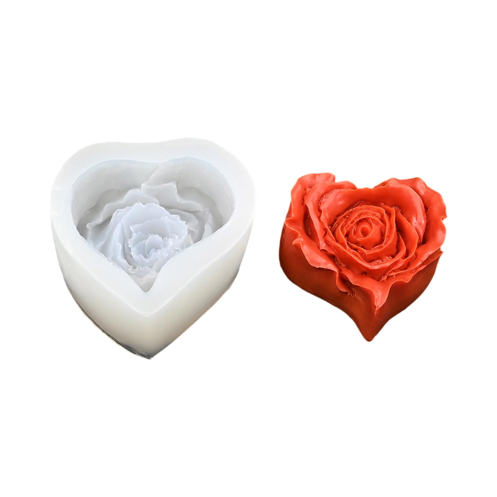 carotoe Flexible Silicone Molds for Heart Rose Designs Dessert and Treat Perfect for Baking Lover and Creative Homes Projects Silicone Bakewares