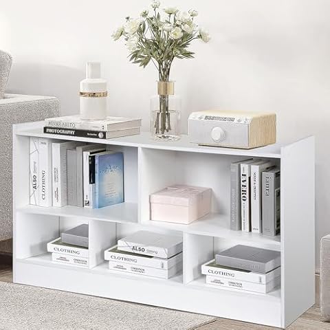 PACHIRA E-Commerce Kids Bookshelf and Toy Storage, White Toy Shelf 5-Section Toddler Toy Storage Organizer Montessori Bookshelf Daycare Furniture for Playroom, Living Room, Bedroom, Classroom Cover