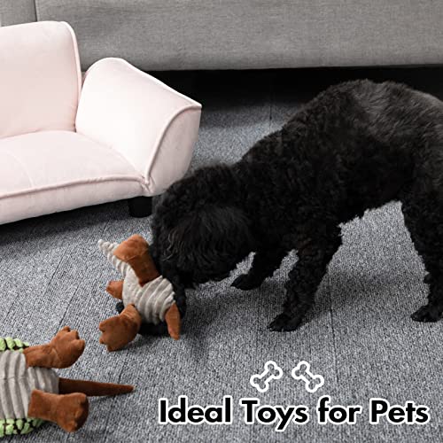 Image of Hollypet Plush Dog Squeaky Toy Stuffed Armadillo Animal Pet Puppy Chew Toys with Clean Teeth for Small Medium Large All Breed Sizes Dogs, Black, 8 in