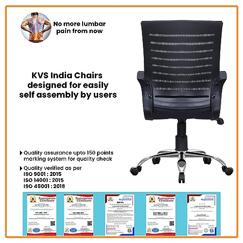 Image of Boom Steel Base Ergonomic Executive Home /Office revolving Chair(Black)