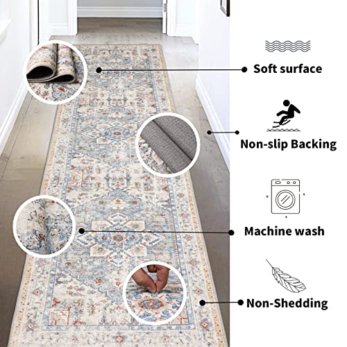 Lbris Washable Runner Rug,2'X8',For Hallway Laundry Room Kitchen Entryway Bathroom,Non Slip Rug Runners With Rubber Backing,Non Skid Stain-Resistant Non Shedding Durable Runners(Vintage) #TOP2