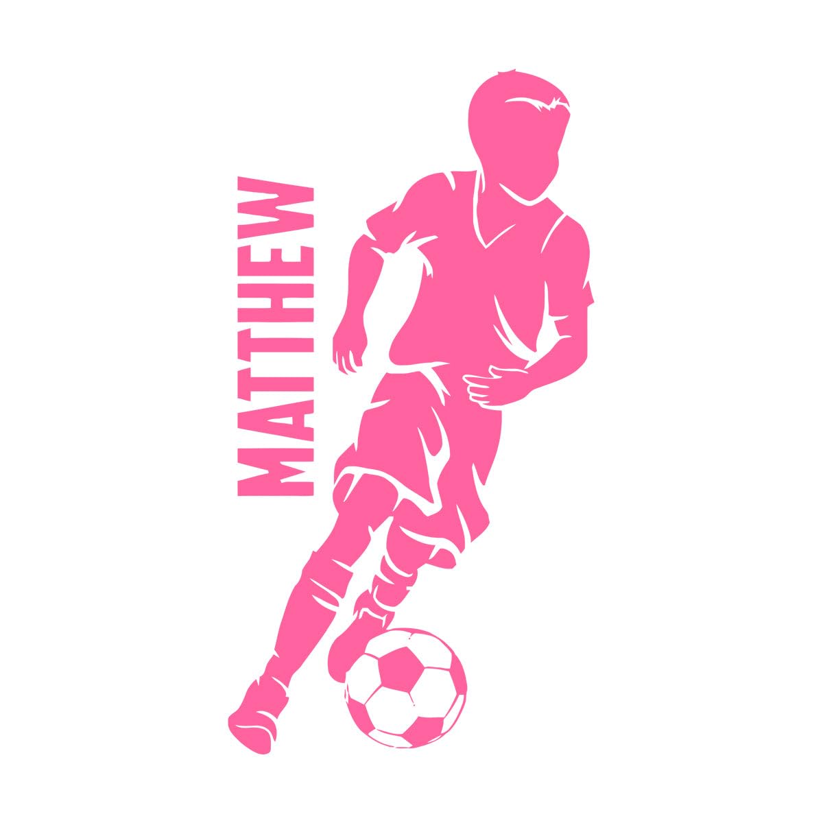 Personalized Soccer Player Name Wall Decals Football Boys Custom Wall Sticker Kids Room Decoration Boys Gifts Vinyls Small - 29x57cm โ image 1