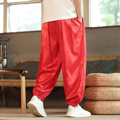 Mens Satin Harem Jogger Pants Paisley Silk Lounge Pajama Bottoms Big and Tall Western Cowboy Beach Yoga Pants3