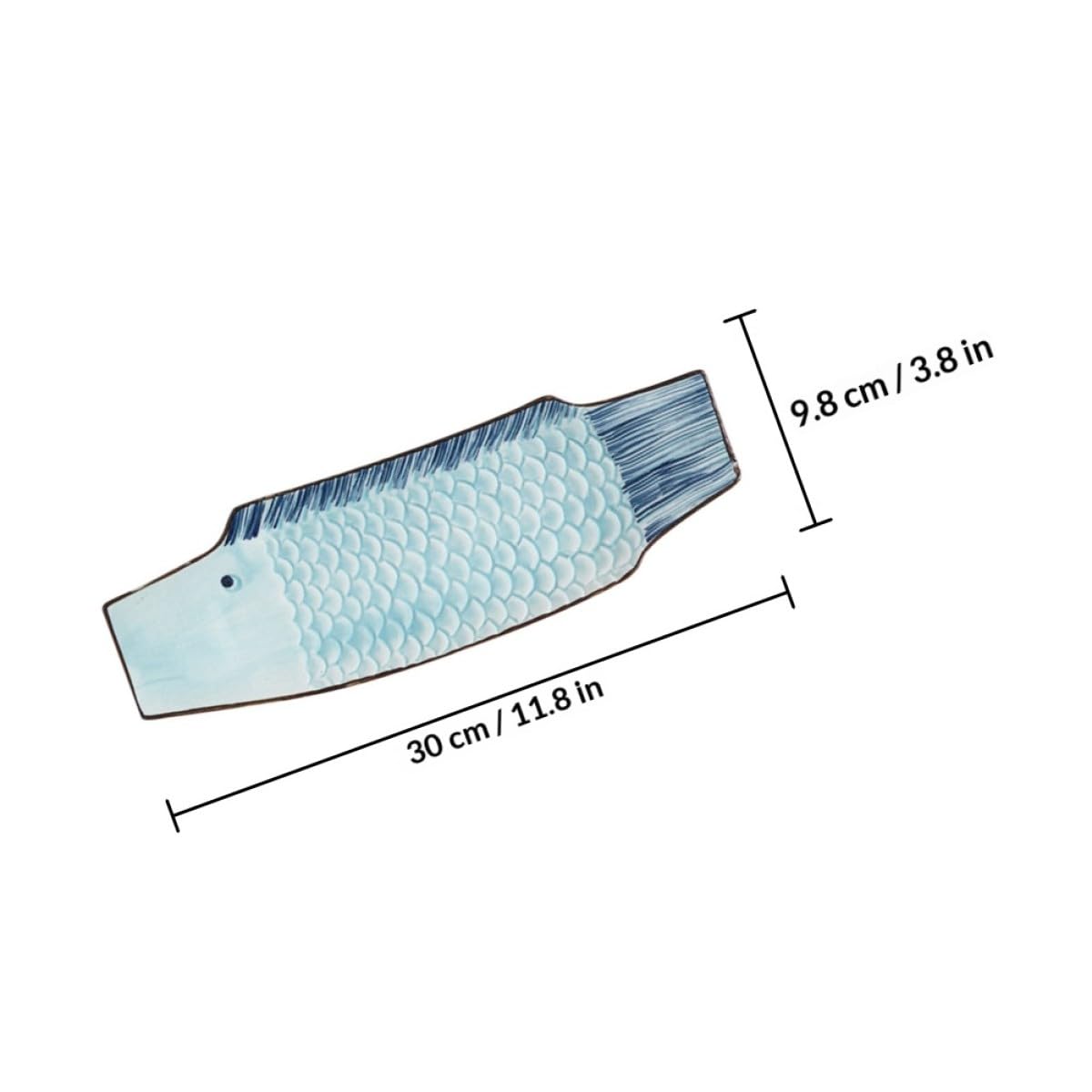 Garneck Plat à Sushi Design Japonerie Classique en Céramique Forme de Poisson, Facile à Nettoyer pour Décoration et Repas en