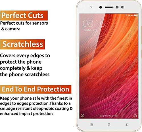 Image of zitel tempered glass screen protector for redmi y1 / y1 lite (white) edge to edge full screen coverage with installation kit