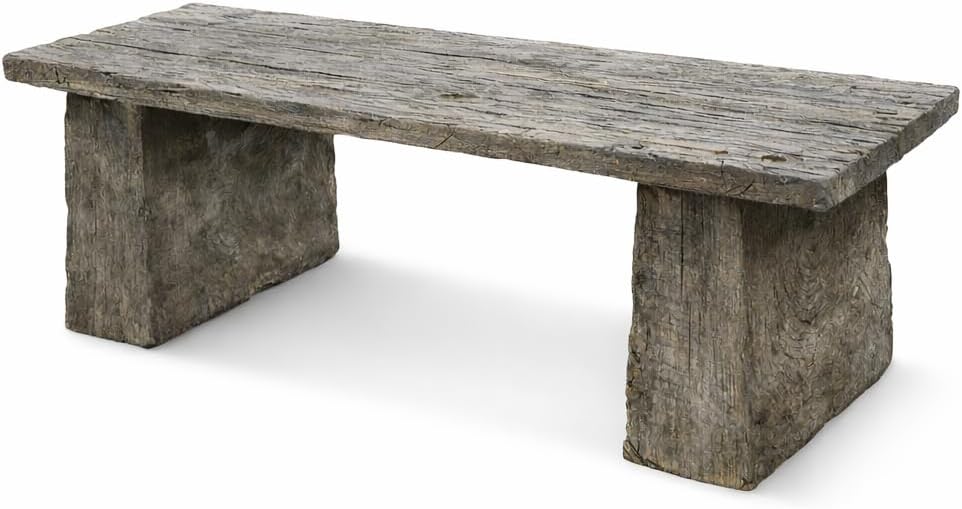 Concrete Bench Mold – 4 ft Barnwood Plank Precast Casting Form – Heavy-Duty Polyurethane Outdoor Concrete Mold for DIY & Professional Hardscape Projects