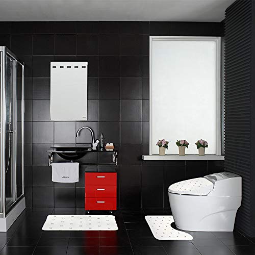 Tapis de bain antidérapant lavable pour sol et contour WC noir - 4