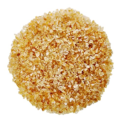 Image of Reiki Crystal Citrine Chips Stone for Vastu Natural Clear Citrine Chips for Aquarium Home Decor Garden Table Decor Stones Pebble Reiki Gemstones 1 Kg