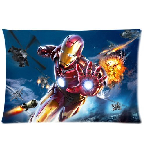 Custom Iron Man Pillowcase 20x30 Cotton Pillow Protect Case WXP-443