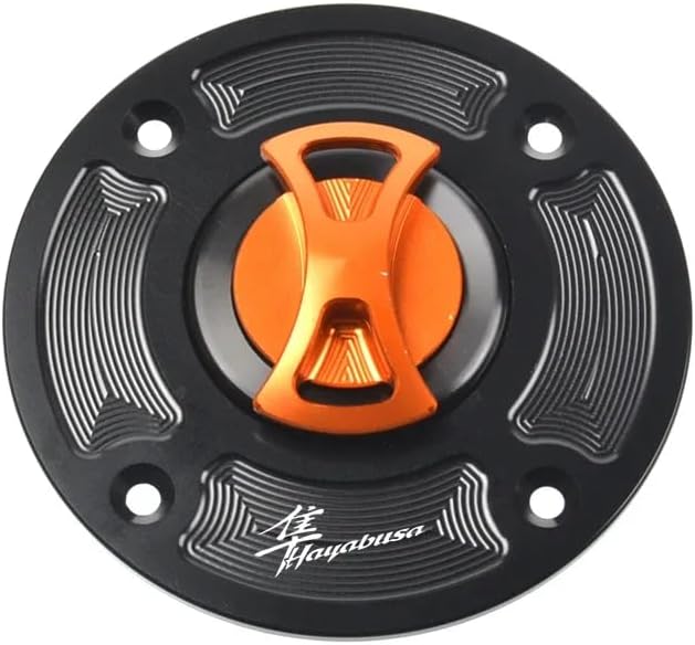 Keyless Motorcycle Fuel Gas Tank Cap Cover for Suzuki Hayabusa GSXR 1300 1999-2007 2000 2001 2002 2003 2004 2005 2006 (Black)