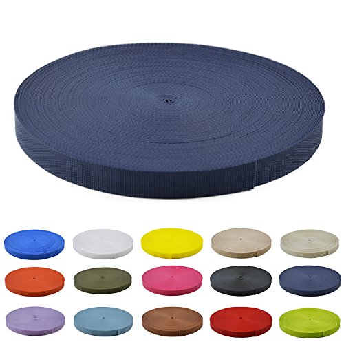 Gurtband Polypropylen 10 Meter lang - 1 Menge Verschiedene Breiten 10mm 15mm 20mm 25mm 30mm 40mm 50 mm (Dunkelblau 10MM)