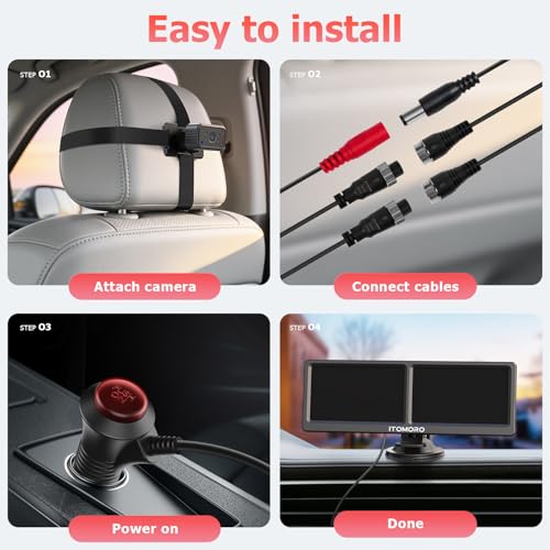 Image of Itomoro Baby Car Camera for 2 Kids, 7 inch HD 1080P Dual Camera Split Screen