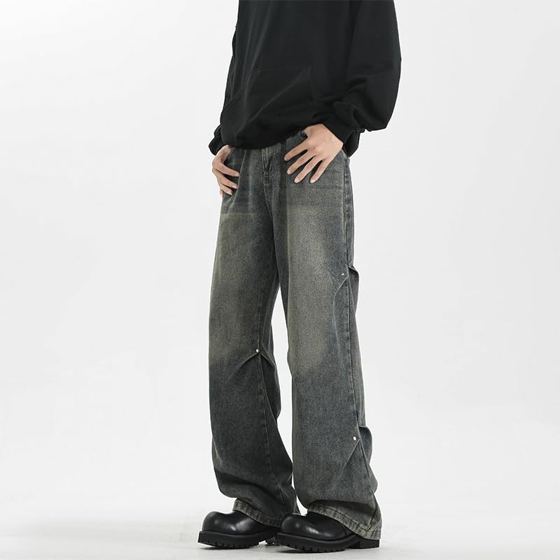 Factory Direct Sales, Vintage Straight-Cut Jeans, Loose and Wide-Legged Casual Style, Easy to Match 5