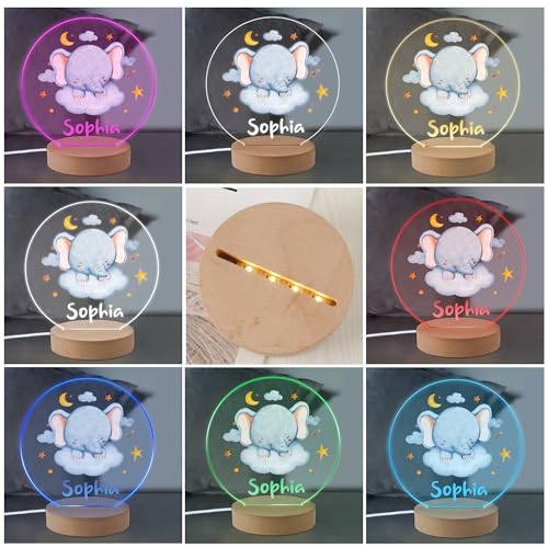 Lámpara de Noche Personalizada para Niños LED 7 Colores miniatura 3