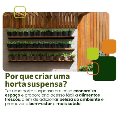 Jardim Vertical Madeira 80x60 Modular 1 Unid Horta Treliça