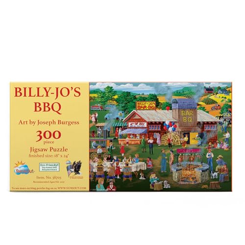 SUNSOUT INC - Billy Jo's BBQ - 300 pc Jigsaw Puzzle by Artist: Joseph Burgess - Finished Size 18' x 24' - MPN# 38703
