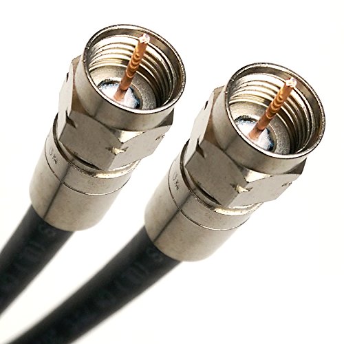 PHAT SATELLITE INTL - RG59 (RG-59 RG59/U) Coaxial Cable 20AWG Solid Core Ultrashield Nickel Plated Compression Connectors Installed Custom Cut and Made in USA (20 feet Black)