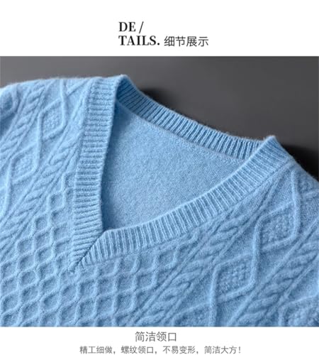 Dcvmvmn Men's Wool V-Neck Vest Casual Loose Knit Sleeveless Sweater Spring And Autumn Pullover Vest3