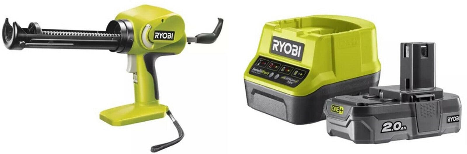 PISTOLET EROGACYJNY DO WKŁADÓW KLUJ LUB SILIKONOWYCH BATERII 18V - 2.0Ah "RYOBI"