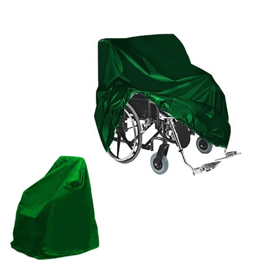 Funda for silla de ruedas, impermeable, Oxford, cubierta for silla de ruedas eléctrica, scooter de movilidad con cuerda elástica inferior, viajes al aire libre(Green,115cm*75cm*130cm)