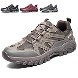 Ayqyc Wanderschuhe Herren Trekkingschuhe Damen Wanderstiefel Bequem Leicht Outdoor Schuhe Atmungsaktiv rutschfest Bergstiefel für Camping Braun 43 EU