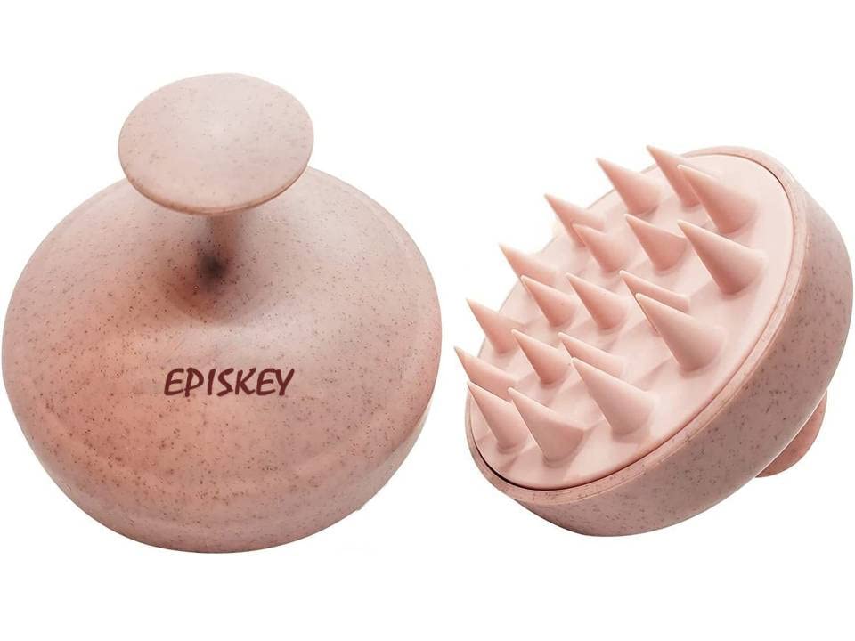 EPISKEY® Scalp Massager Shampoo Brush, Eco-friendly Wheat Straw body with Soft Silicon Bristles, Hair Scalp Scrubber, Head Massager Brush, Scalp Exfoliator, Scalp Brush | Dandruff Removal (JP-35)