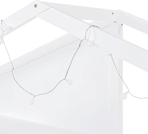 Miniatura 129 de RUNNA Marco de cama de madera de tamaño matrimonial con valla, para niños, adolescentes, niñas, niños, (Natural-Thinck 4col) Natural-Thinck