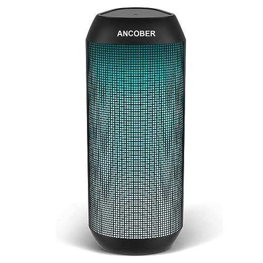 Wireless Bluetooth Portable Speaker 15W Stereo Sound with Multi LED Light Dynamic Modes, IPX4 Waterproof Bluetooth Speakers, BT5.3, TWS Surround Pairing, Lightweight for Party Outdoor Camping