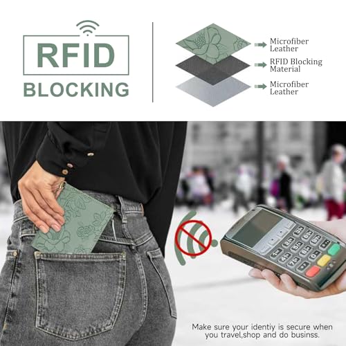 Image of FALAN MULE Small Wallets Woman Slim RFID Blocking Mini Credit Card Holder