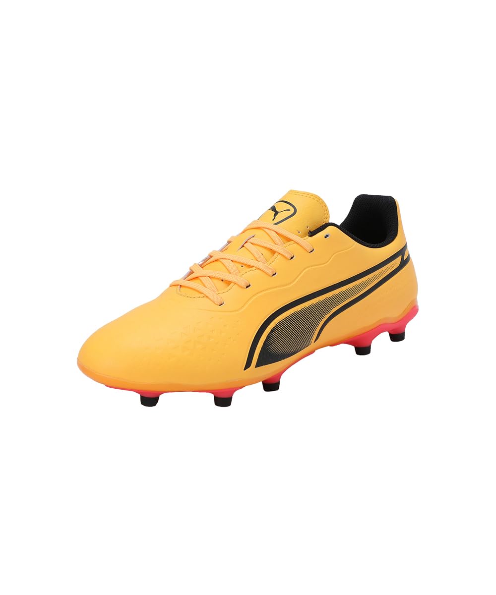 PUMA King Match Fg/AG, Soccer Shoe Unisex-Adulto 44 EU Sun Stream Puma Black Sunset Glow