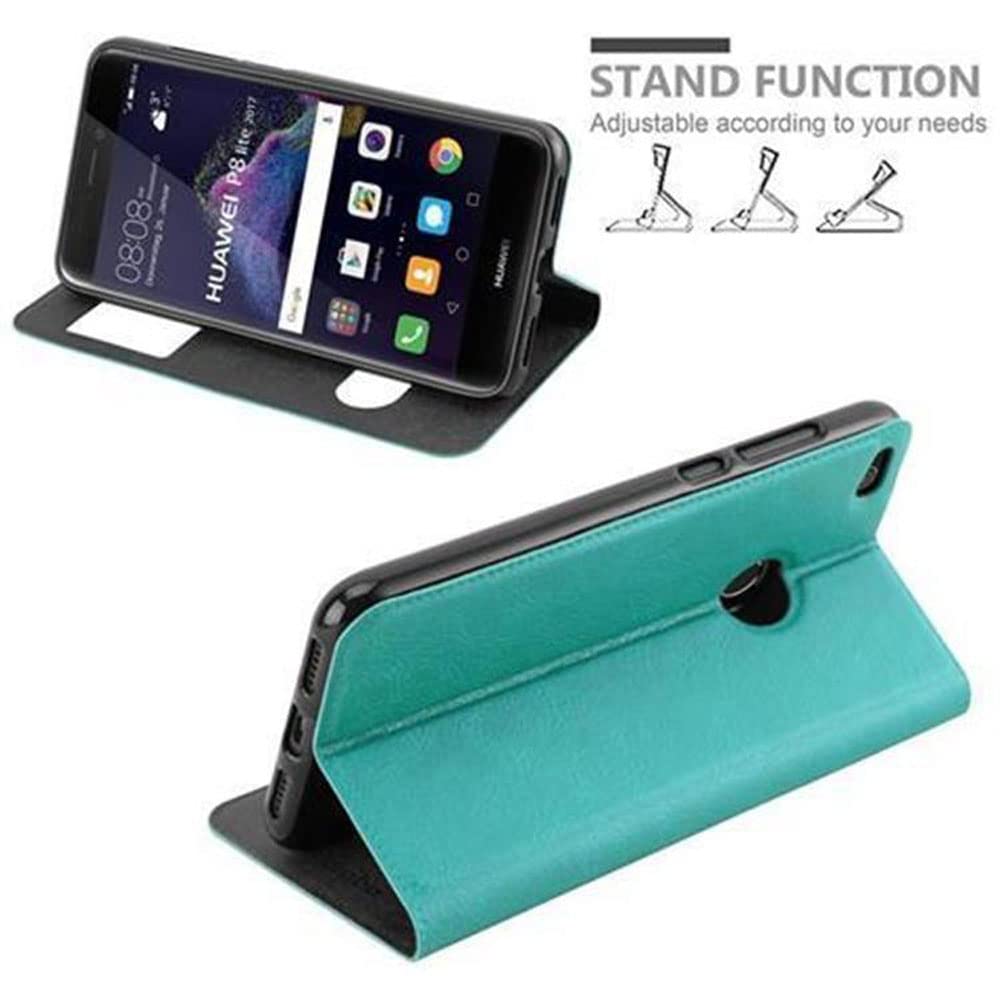 Custodia Cadorabo Per Huawei P8 Lite 2017 – Portafoglio In Pelle Sintetica Turchese Menta – Con Chiusura Magnetica E Funzione Stand - 3
