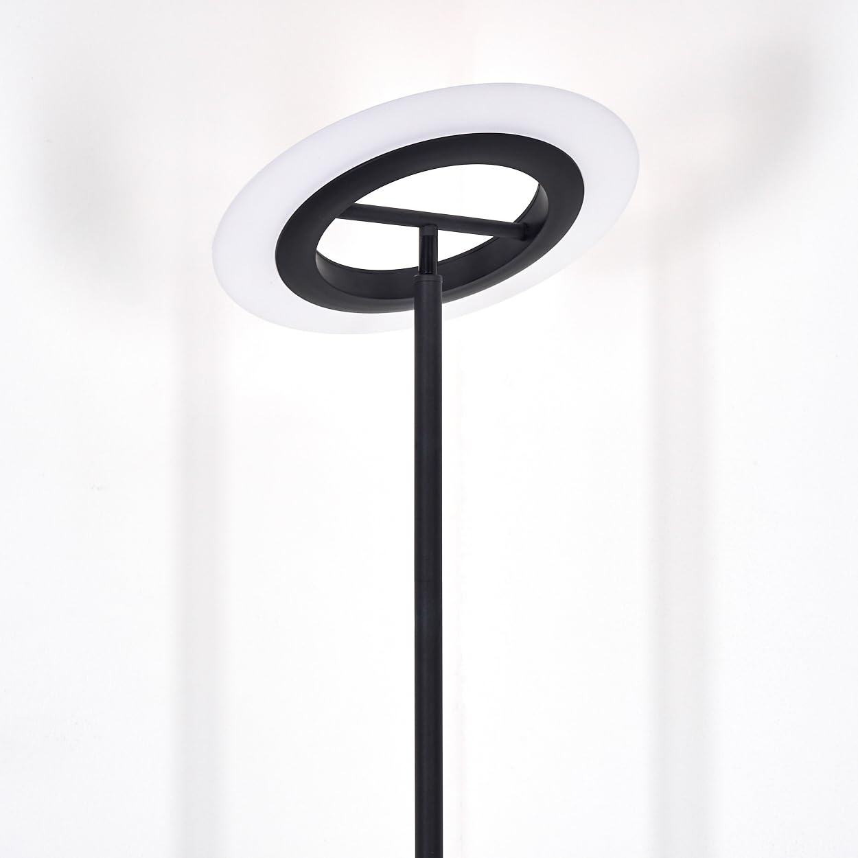 Lampa stojąca LED HOFSTEIN Byrum, możliwość ściemniania, wykonana z metalu/szkła w kolorze czarny/biały, verstellbar, nowoczesny design, ściemniacz dotykowy, CCT, 186,5 cm, salon, sypialnia, jadalnia